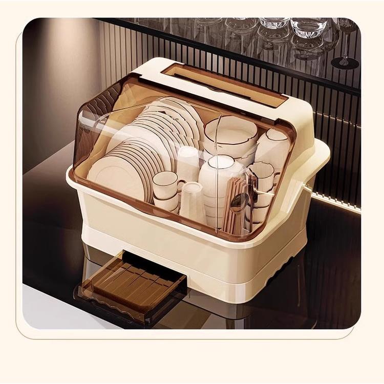 日本进口MUJlE碗架沥水碗柜餐具带盖收纳盒家用厨房防尘碗柜碗筷