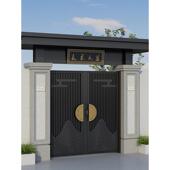 中式 铝合金庭院门别墅电动门入户门户外农村自建房大门院子大门楼