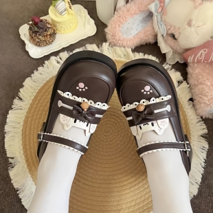 小猫制服鞋女jk可爱鞋子2026春季爆款日系平底水手服玛丽珍单鞋女