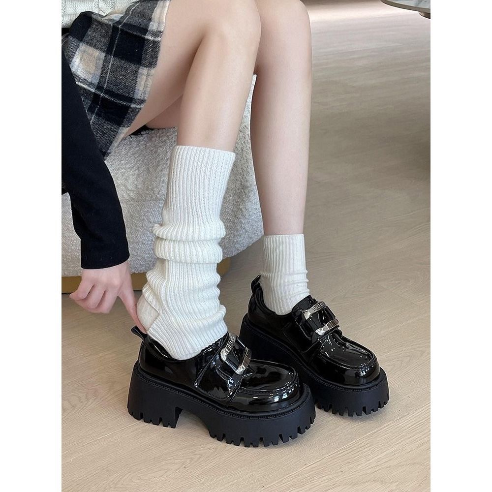 厚底乐福鞋女2025新款英伦风小皮鞋女春秋配裙子玛丽珍高跟鞋女