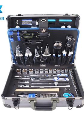 沃普斯140PCS手动工具套装汽车修理工具套件机械工具箱家用套装