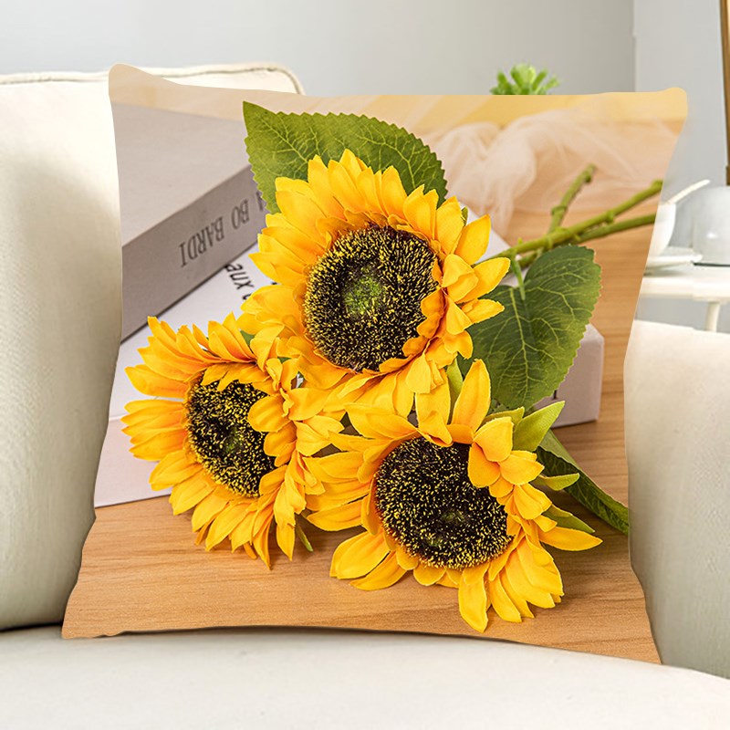 现代向日葵抱枕十字绣2025新款手工自己线绣diy治愈系鲜花靠枕套