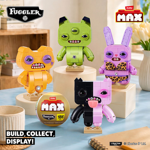 Fuggler官方正版MAX萌牙怪兽拽萌天团模型拼装积木潮玩公仔周边