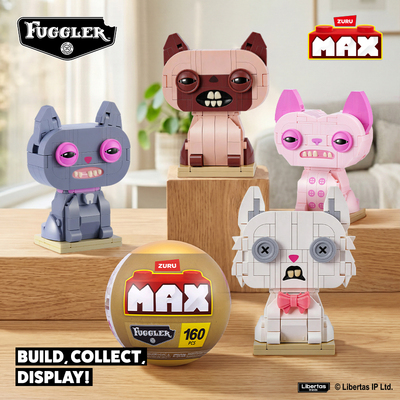 Fuggler官方正版MAX萌牙怪兽暗巷夜猫模型拼装积木潮玩公仔周边