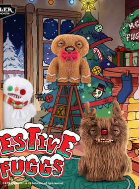 Fuggler官方正版萌牙怪兽圣诞系列毛绒玩偶丑萌搞怪潮玩公仔玩具