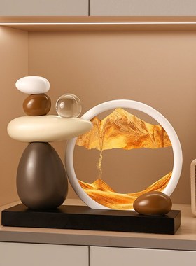 时来运转流沙画摆件客厅办公室酒柜电视柜玄关高档装饰品乔迁礼物