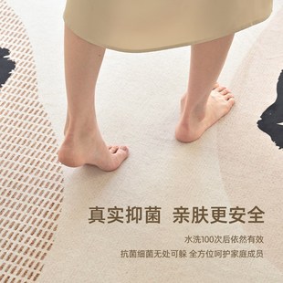 奶油风异型卧室床边沙发茶几免洗可擦地垫 不规则地毯客厅2024新款