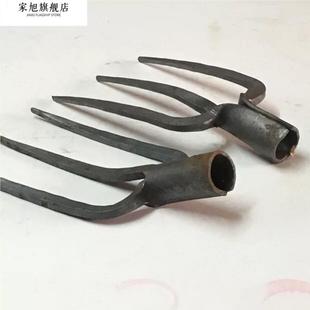 农用三齿钢叉子翻土松土神器四股叉家用铁叉农用工具大全挖地开荒