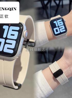 适用oppowatch3pro智能手表表带同款硅胶磁吸折叠扣oppowatch2男