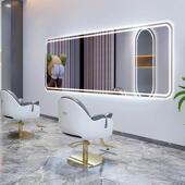 理髲店镜子发廊专用美发店镜台烫染剪发一体挂墙横挂大通镜不拼接