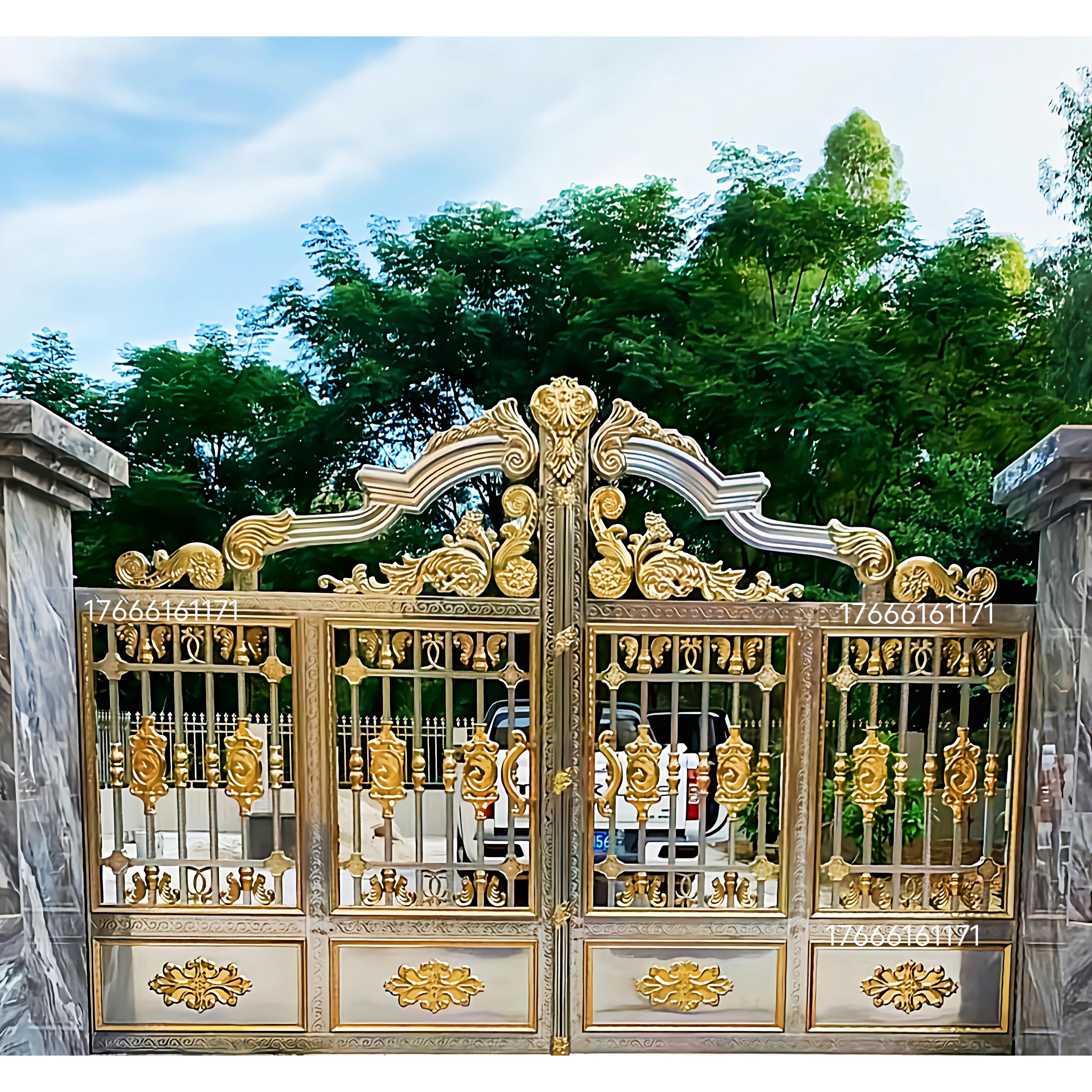 正宗304不锈钢别墅庭院大门农村大门自建房双开门围墙门电动门