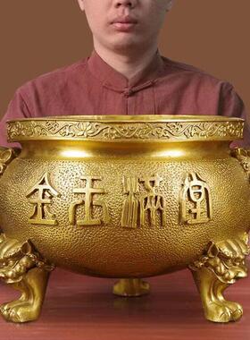 纯铜全铜金玉满堂香炉摆件招财家用插香上香室内用品摆设聚宝盆