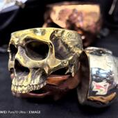 东莞破铜黄铜白铜紫铜骷髅烟灰缸收纳盒装 饰茄缸