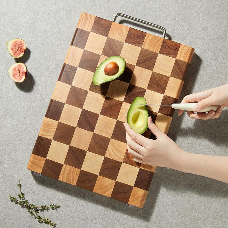 棋盘格菜板相思木案板砧板抗菌防霉加厚家用实木方格切菜刀板网红