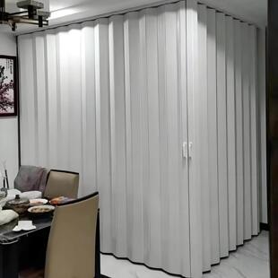 pvc折叠门家用燃气开通临时门简易开放式厨房隔断门免打孔推拉门