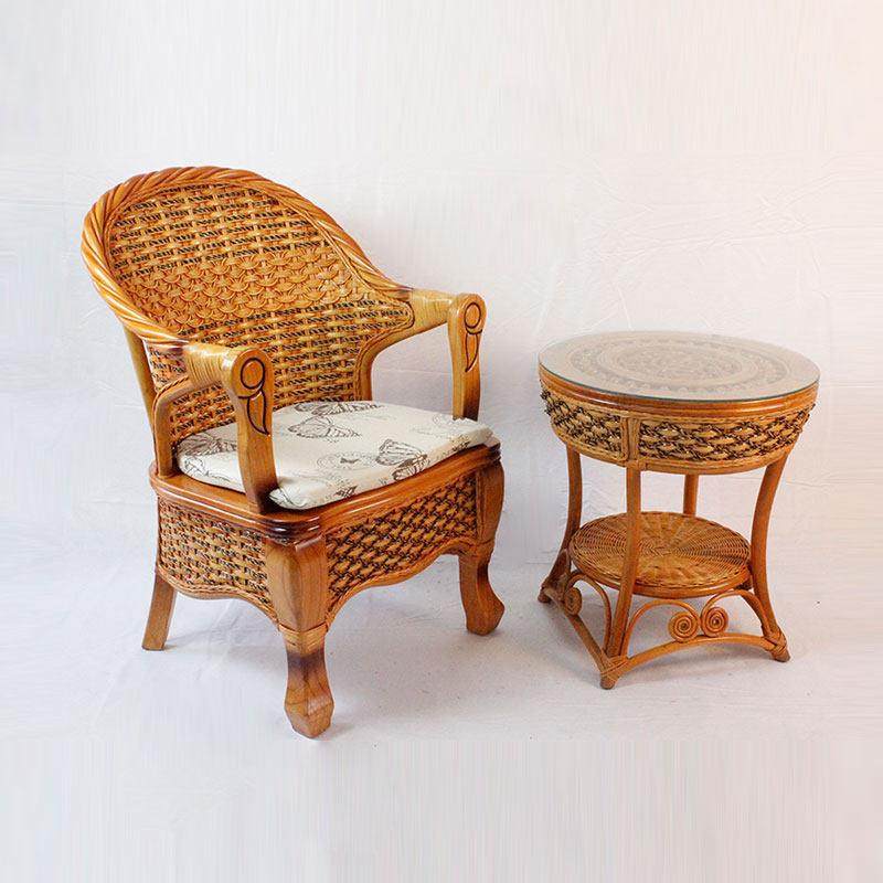 藤编桌椅子茶桌椅套件天然真藤椅实木家用阳台户外休闲 靠背扶手,住宅家具,桌椅套件,淘宝优惠券,粉丝福利购,淘宝优惠卷