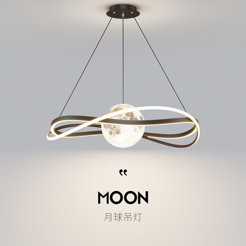 意式极简客厅主灯简约现代月球吸顶灯创意个性餐厅卧室灯2025新款