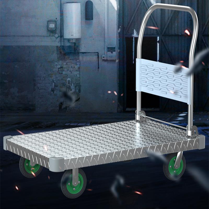 雅冠拉货平板车折叠重型钢板家用手推车拉车推货车搬运静音小推车