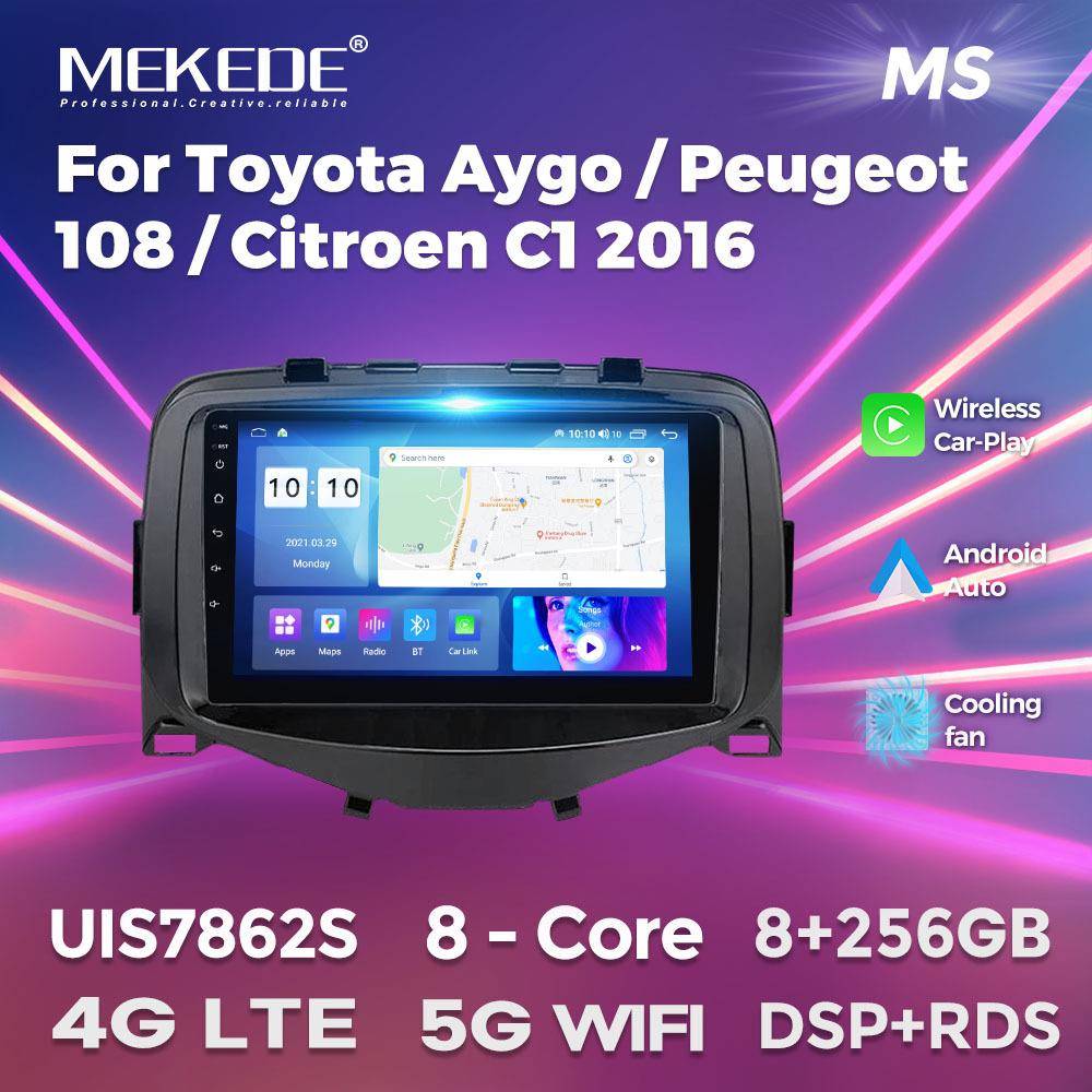 适用丰田Toyota aygo 标致108 雪铁龙C1安卓大屏中控导航收音机