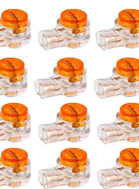 BUYGOO 200PCS 防水凝胶填充橙色透明按钮电话线连接器 UY 对接拼