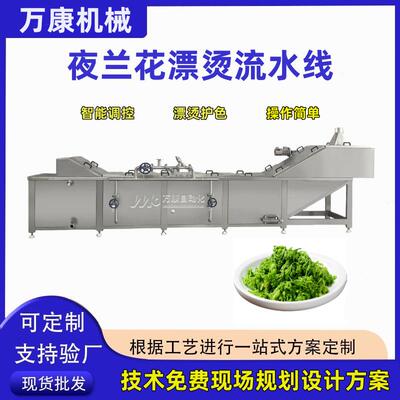 夜兰花漂烫冷却流水线灰灰菜桑树芽加工成套设备桑芽菜清洗漂烫机