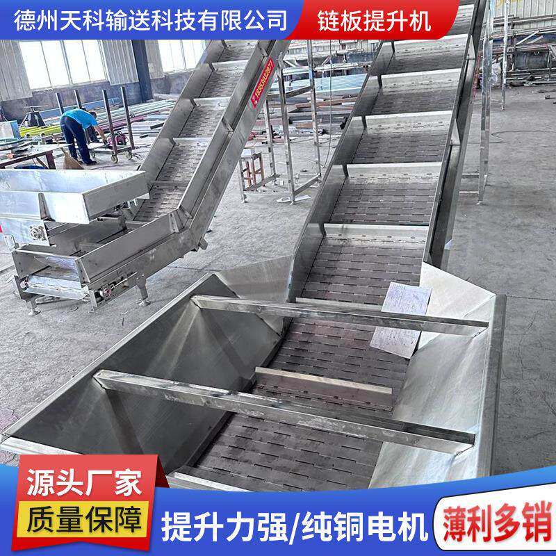 链板提升机厂家直供 小型电动斗式上料机流水线 链板式爬坡提升机