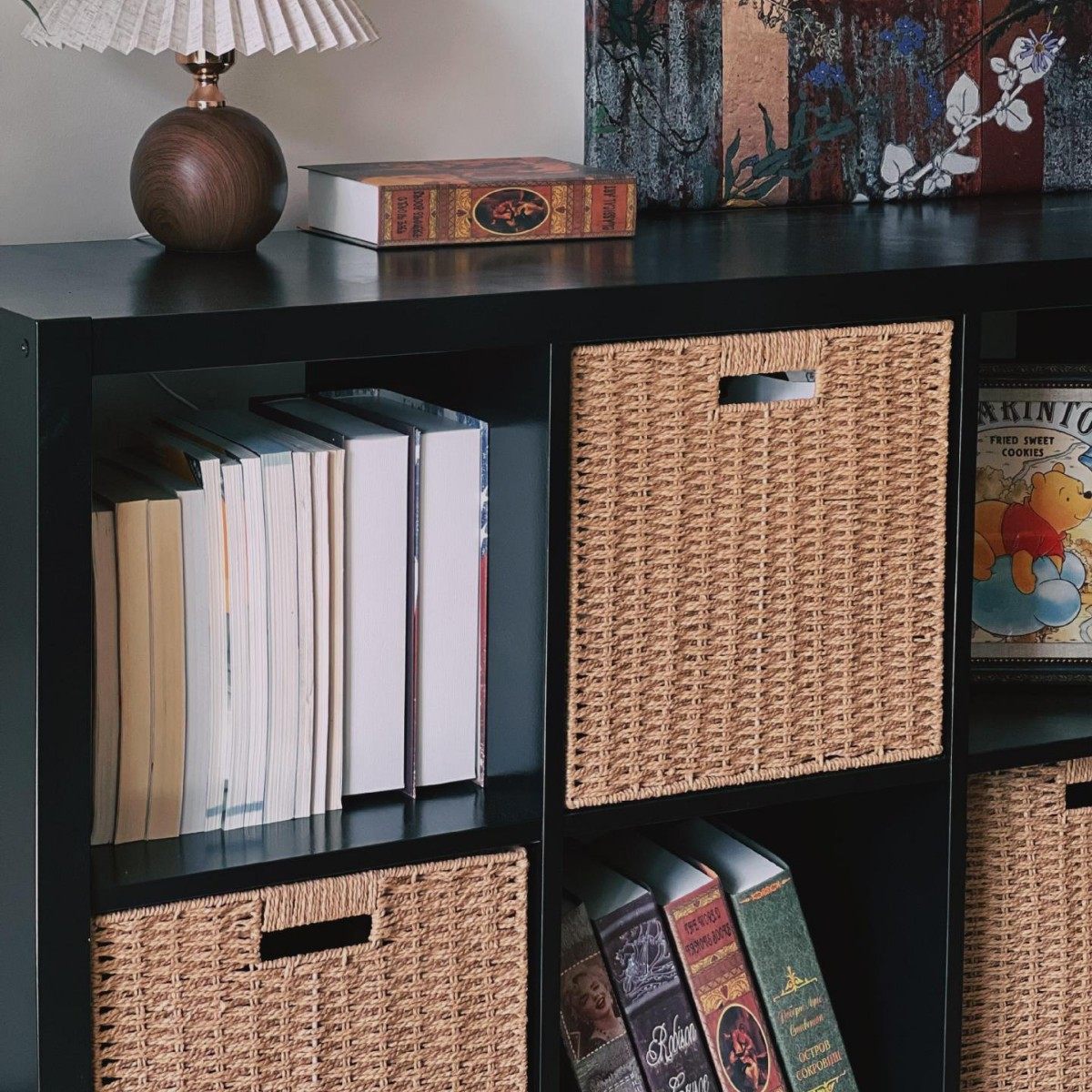 格子柜收纳筐家用仿藤编草编收纳箱书籍杂物衣物无纺布书柜收纳盒,智能设备,其他智能配件,淘宝优惠券,粉丝福利购,淘宝优惠卷