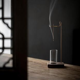 倒挂式香插 创意胡桃木香炉线香底座家用客厅摆件檀香沉香