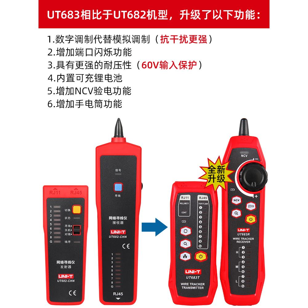 优利德UT682网络寻线仪UT683KIT抗干扰巡线查线器685BKIT网线测试