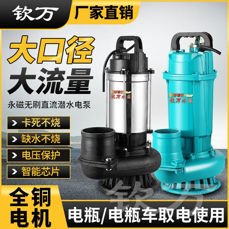 钦万智能无刷直流潜水泵48V60V72V通用电动电动车2寸3寸4寸抽水机