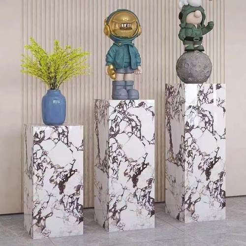 岩板花架子客厅落地式摆台玄关立柱柱子展示增高台大理石摆件底座