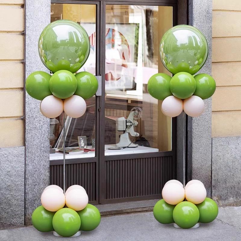 毕业复古橄榄绿色气球商场开业门店氛围装饰场景布置路引气球立柱