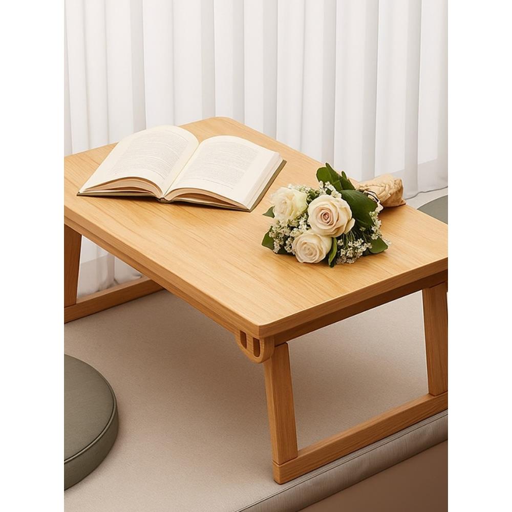 实木可折叠床上小桌子家用卧室书桌飘窗炕几桌笔记本电脑办公支架