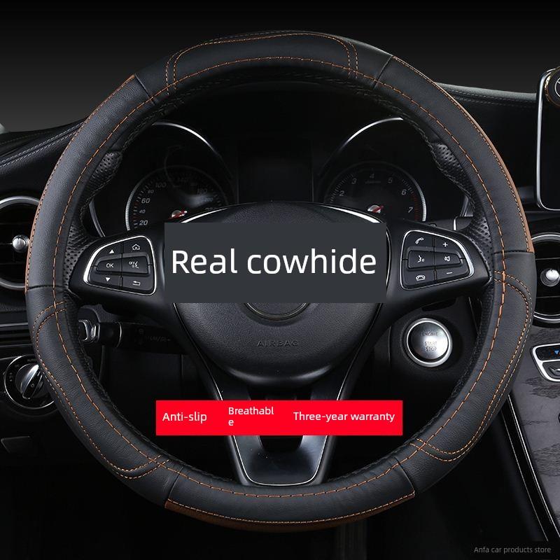 雷丁D50 S50 D70比德文V7M6 M7电动汽车方向盘套四季防滑真皮把套