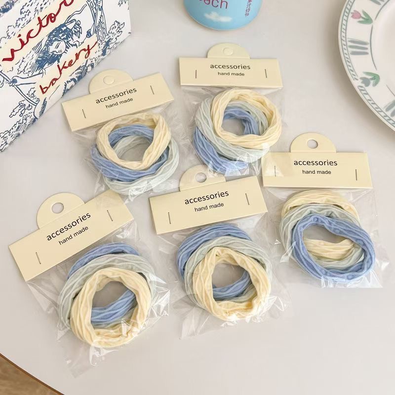 新款海盐蓝发圈不伤发高弹力头绳