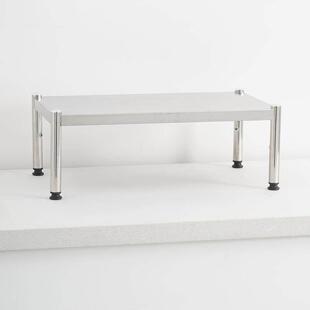 不锈钢一层单层置物架厨房化妆室加厚2030高台面板可调节窄小支架