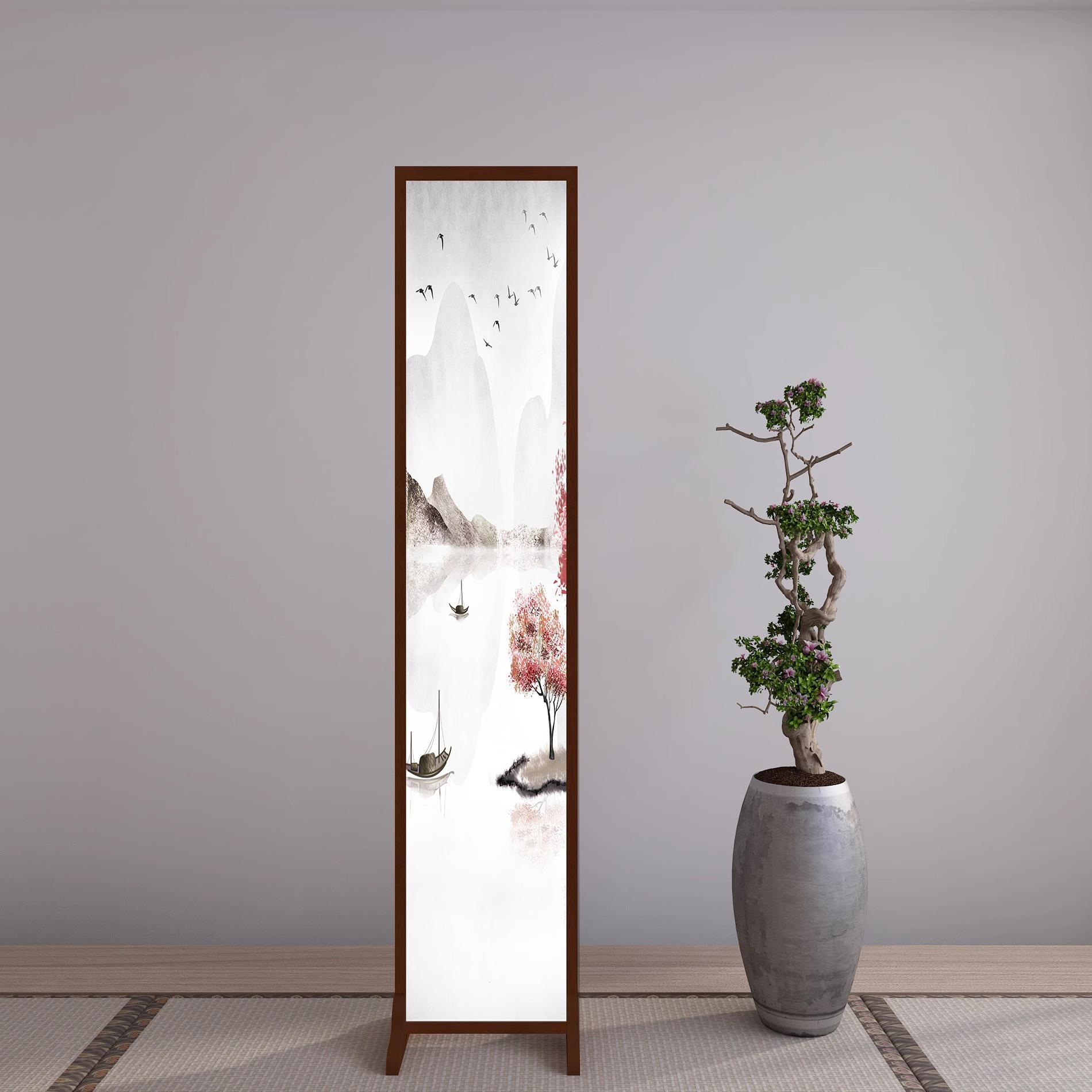 正对入户门客厅玄关屏风隔断卧室遮挡家用极窄实木小户型新中式