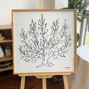 生命之树装饰画马蒂斯挂画有框挂画抽象植物简约现代客厅日式壁画