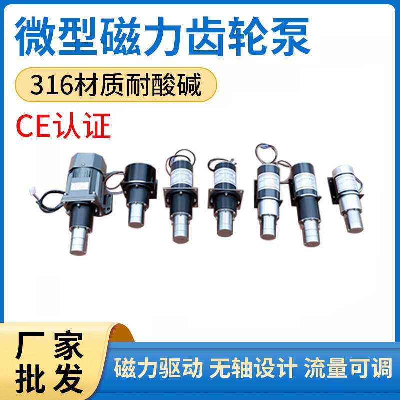 微型不锈钢磁力齿轮泵小型磁驱动齿轮泵化工循环泵水泵可调微型泵