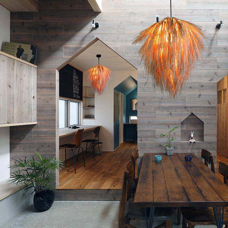 日式东南亚风格藤艺LED全光谱护眼装饰灯手工编织时尚稻草人吊灯,电子元器件市场,其它元器件,淘宝优惠券,粉丝福利购,淘宝优惠卷