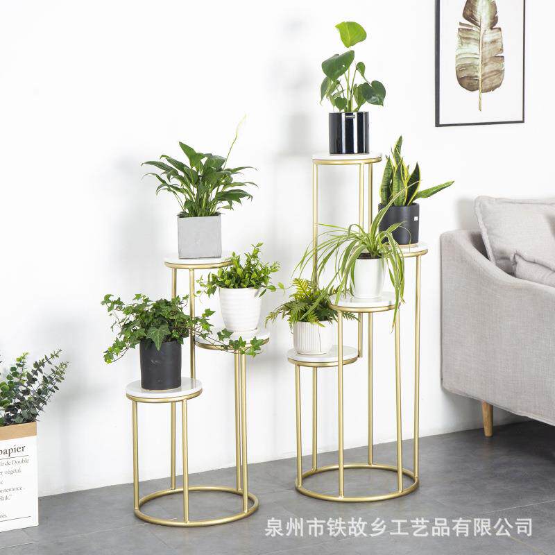 北欧风铁艺多层花架 金属阳台多肉花盆架 客厅室内植物装饰置物架
