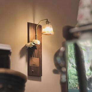 壁灯卧室免玄关布线咖啡厅民宿客厅中古道床头过侘寂复古风壁灯
