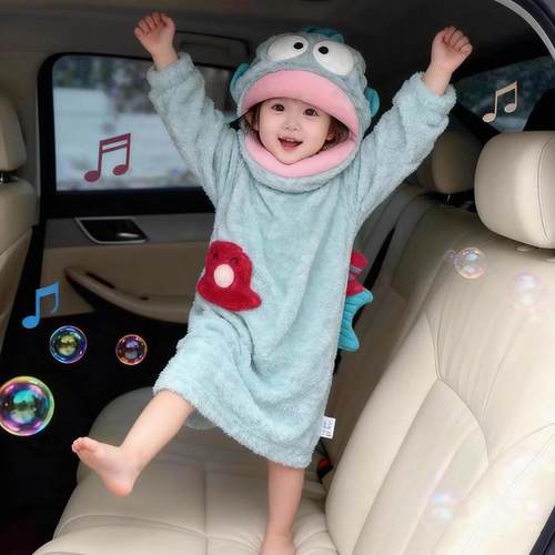 丑鱼睡衣丑鱼连体睡衣女款秋冬季珊瑚绒加厚情侣搞怪男款成人一体