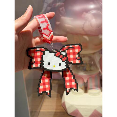 拼豆成品挂件HelloKitty可爱卡通周边拼豆成品钥匙扣闺蜜情侣礼物