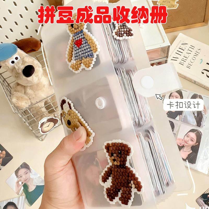 拼豆成品收纳册3寸拍立得小相本透明相片册火车电影票照片收纳明
