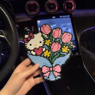 手捧花拼豆花束成品KT猫格利特烫情人节生日七夕节礼物送女友闺蜜