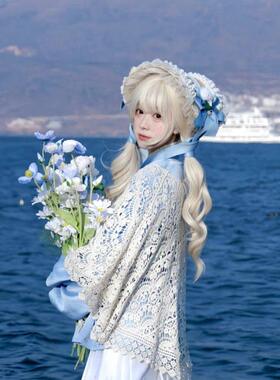 汉洋折衷头饰田园风洛丽塔草帽汉洋折衷多色蕾丝蝴蝶结发饰扁帽lo