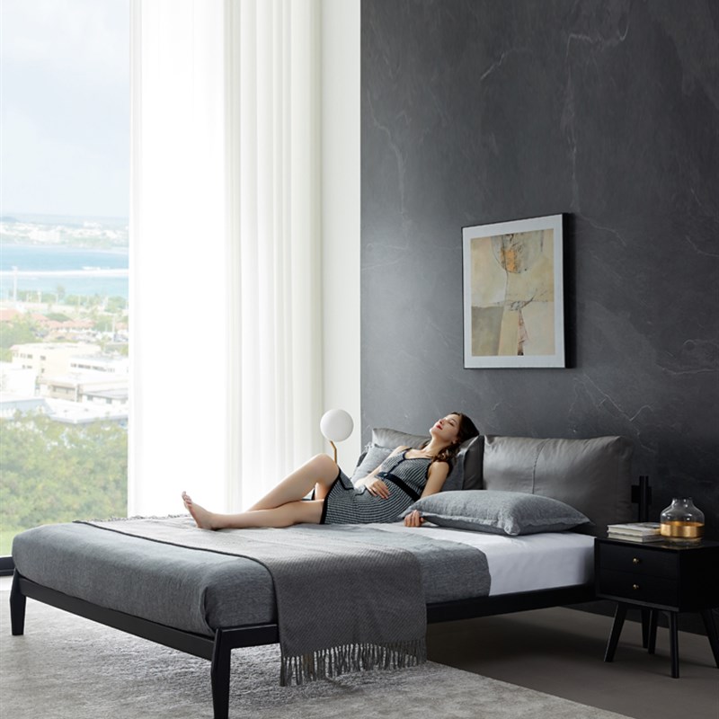 真皮床头靠垫头层牛皮床靠背羽绒大靠垫2023年新北欧卧室床头软包