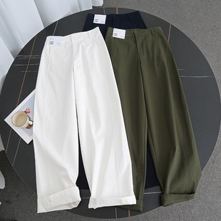 女长裤 休闲裤 2025年春简约百搭宽松高腰显瘦阔腿弯刀镰刀裤 日系