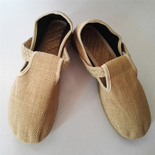 复古草编女鞋 男女平底鞋 情侣鞋 茶禅布鞋 中国风春夏季 圆头鞋 新款